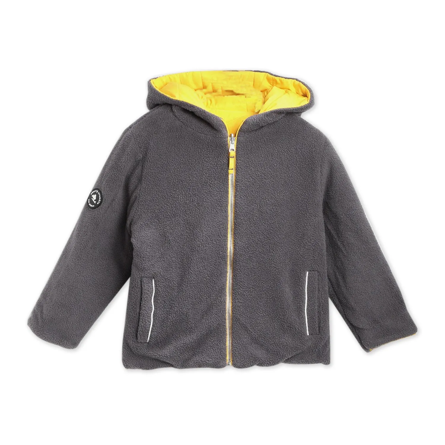 Colorblock Quilted Hooded Reversible Jacket