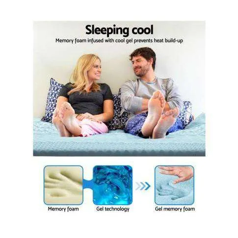 Cool Gel Bamboo Cover Memory Foam Mattress Topper-  8CM 7 Zone