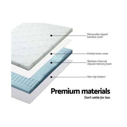 Cool Gel Bamboo Cover Memory Foam Mattress Topper-  8CM 7 Zone