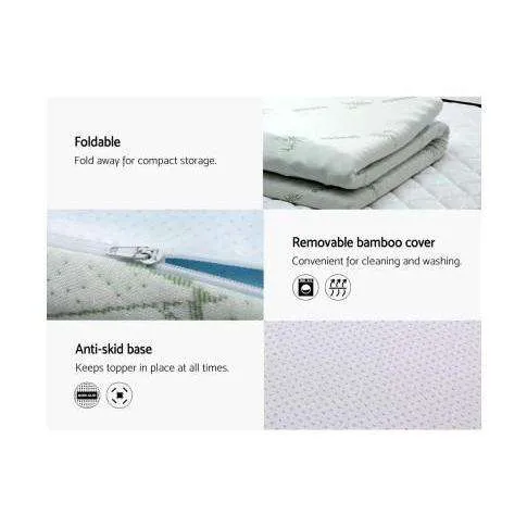 Cool Gel Bamboo Cover Memory Foam Mattress Topper-  8CM 7 Zone
