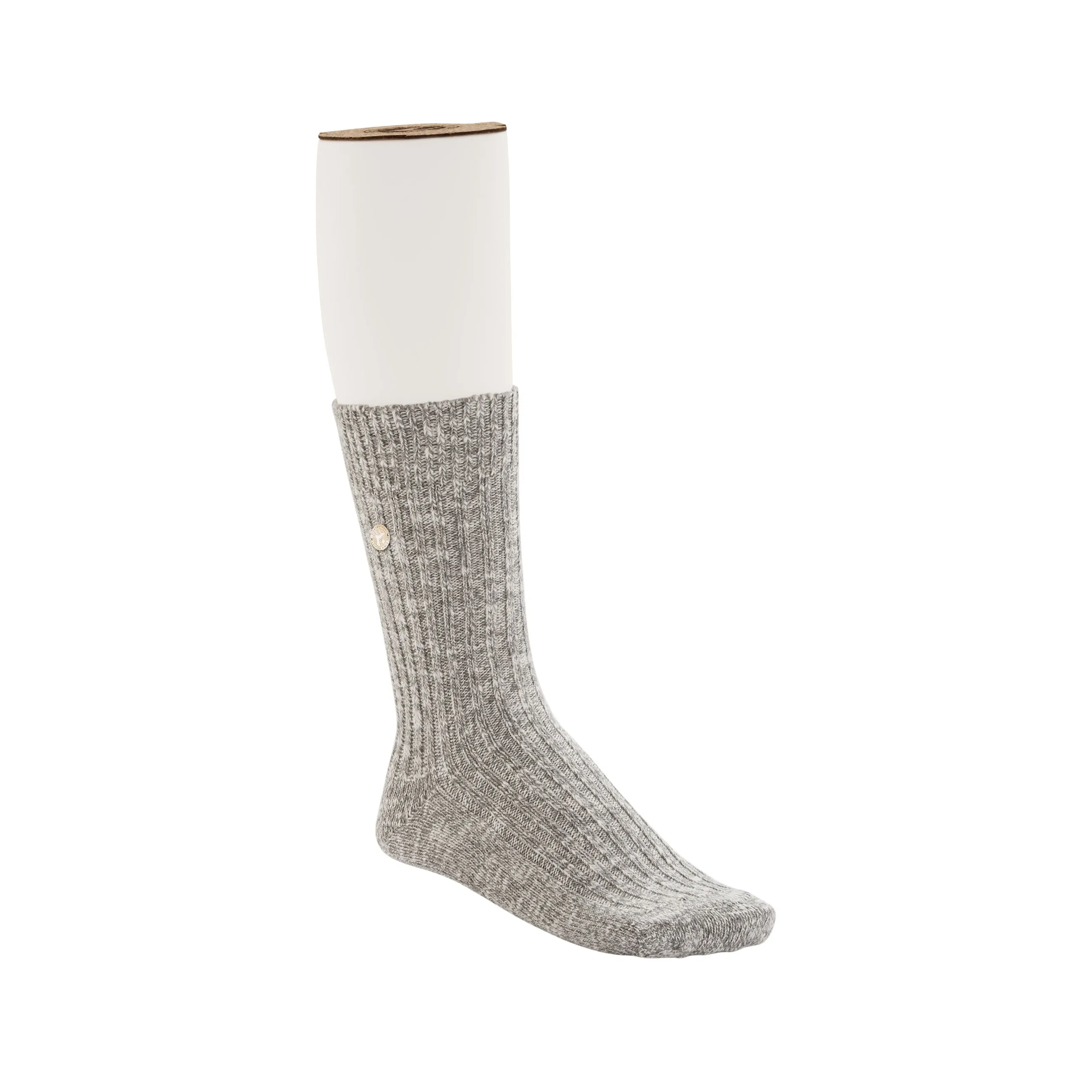 Cotton Slub Sock Grey White