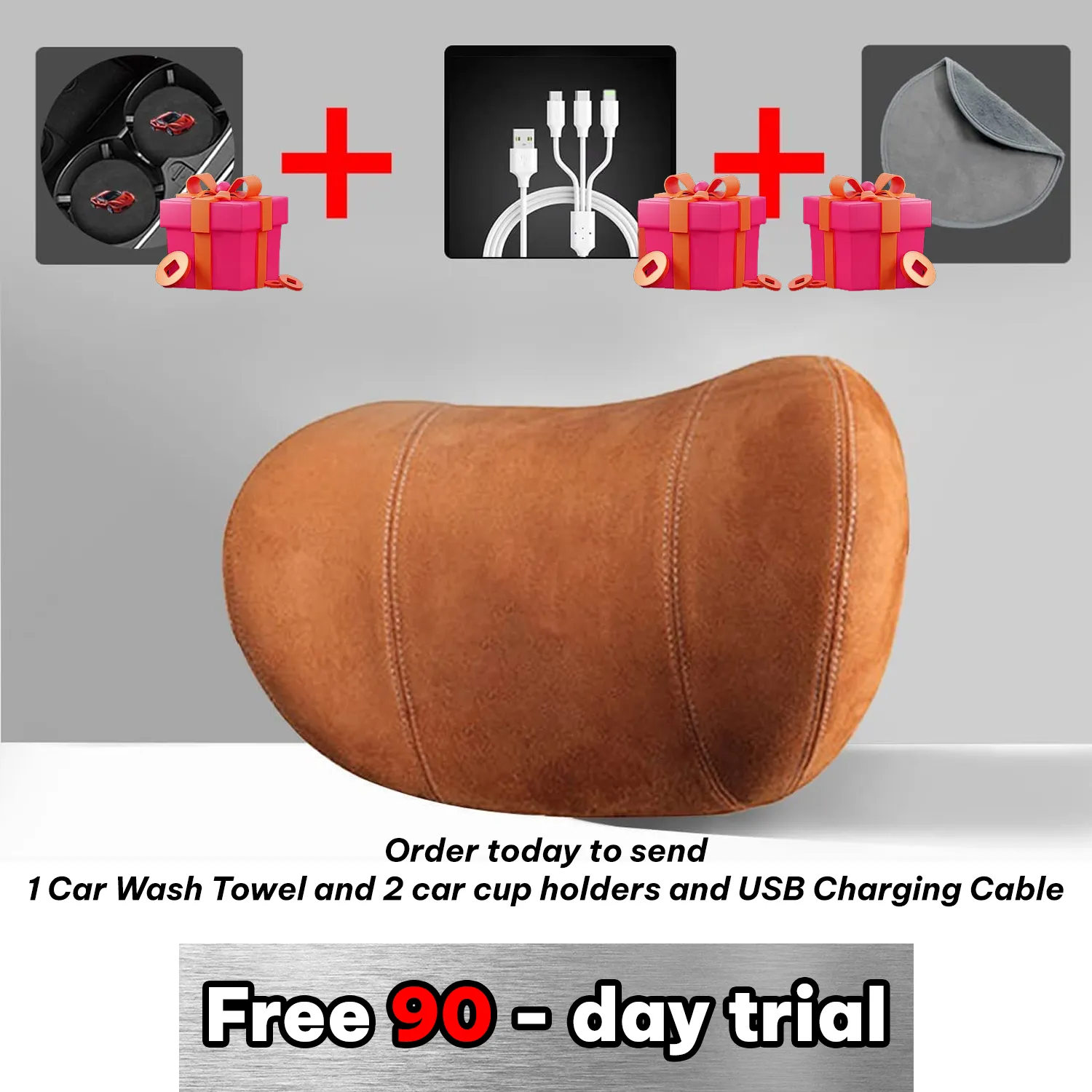 Custom Text For Car Headrest (2 PCS), Compatible with All Cars, 2023 Update Version Premium Memory Foam Car Neck Pillow TY15985