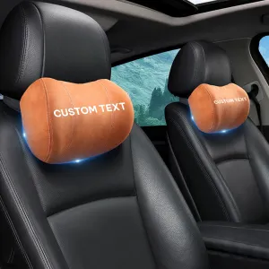 Custom Text For Car Headrest (2 PCS), Compatible with All Cars, 2023 Update Version Premium Memory Foam Car Neck Pillow TY15985