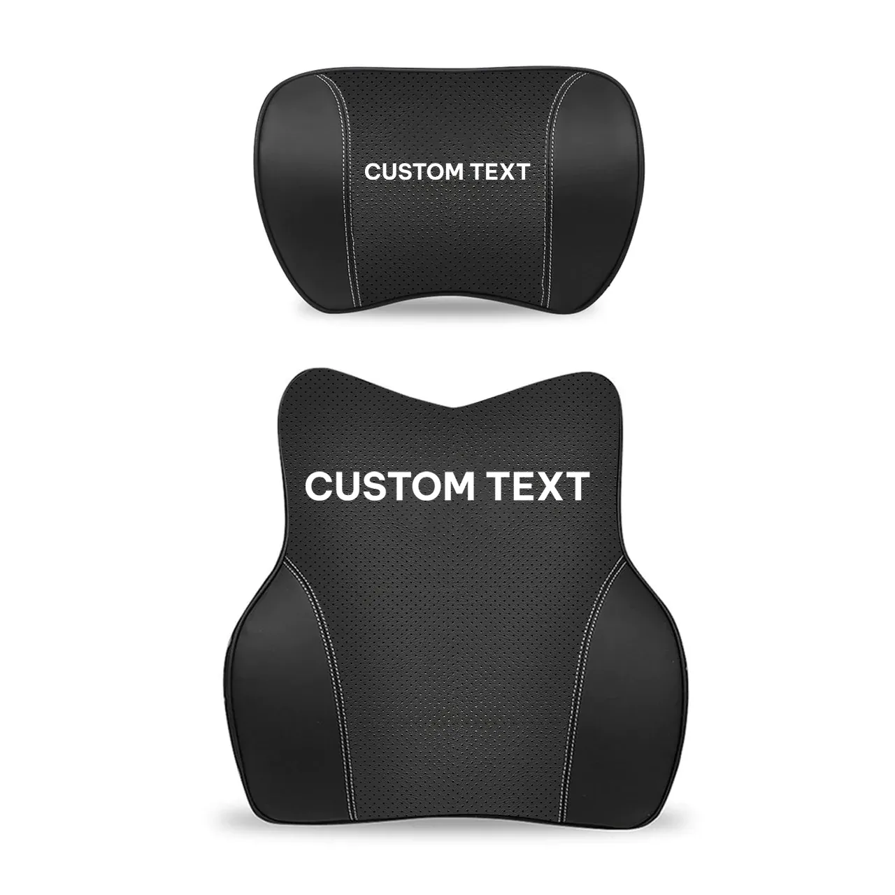 Custom Text For Car Headrest Neck Pillow and Lumbar Support Back Cushion Kit, Compatible with All Cars, Memory Foam Erognomic Design Universal Fit Muscle Pain and Tension Relief for Car Seat RA13992