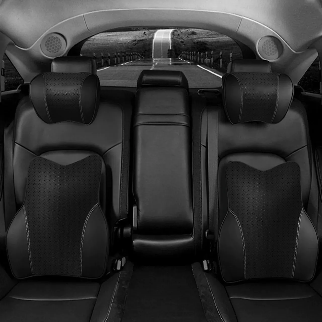 Custom Text For Car Headrest Neck Pillow and Lumbar Support Back Cushion Kit, Compatible with All Cars, Memory Foam Erognomic Design Universal Fit Muscle Pain and Tension Relief for Car Seat TY13992
