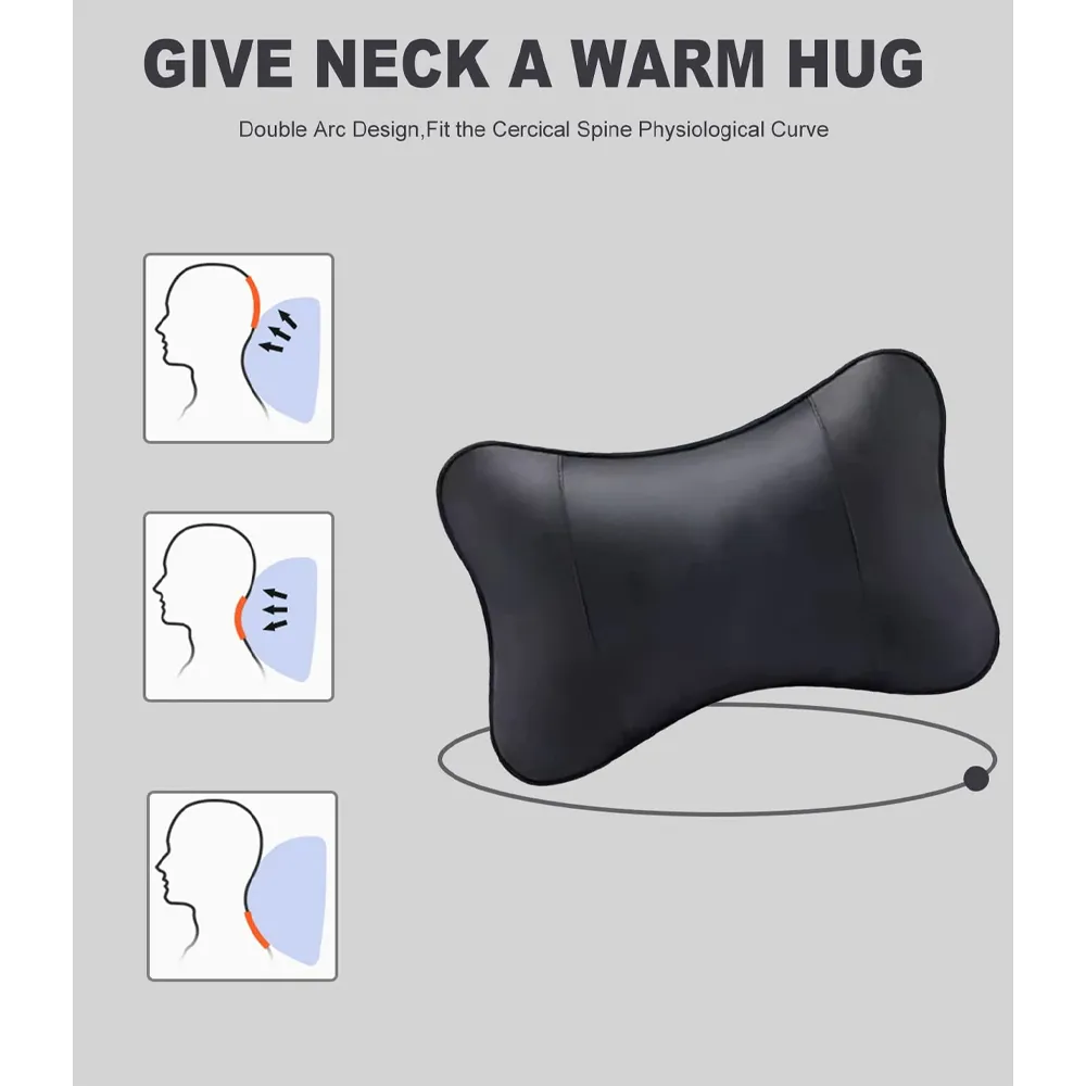 Custom Text For For Thickened Foam Car Neck Pillow, Compatible with All Cars, Soft Leather Headrest (2 Pieces) for Driving Home Office AC13990