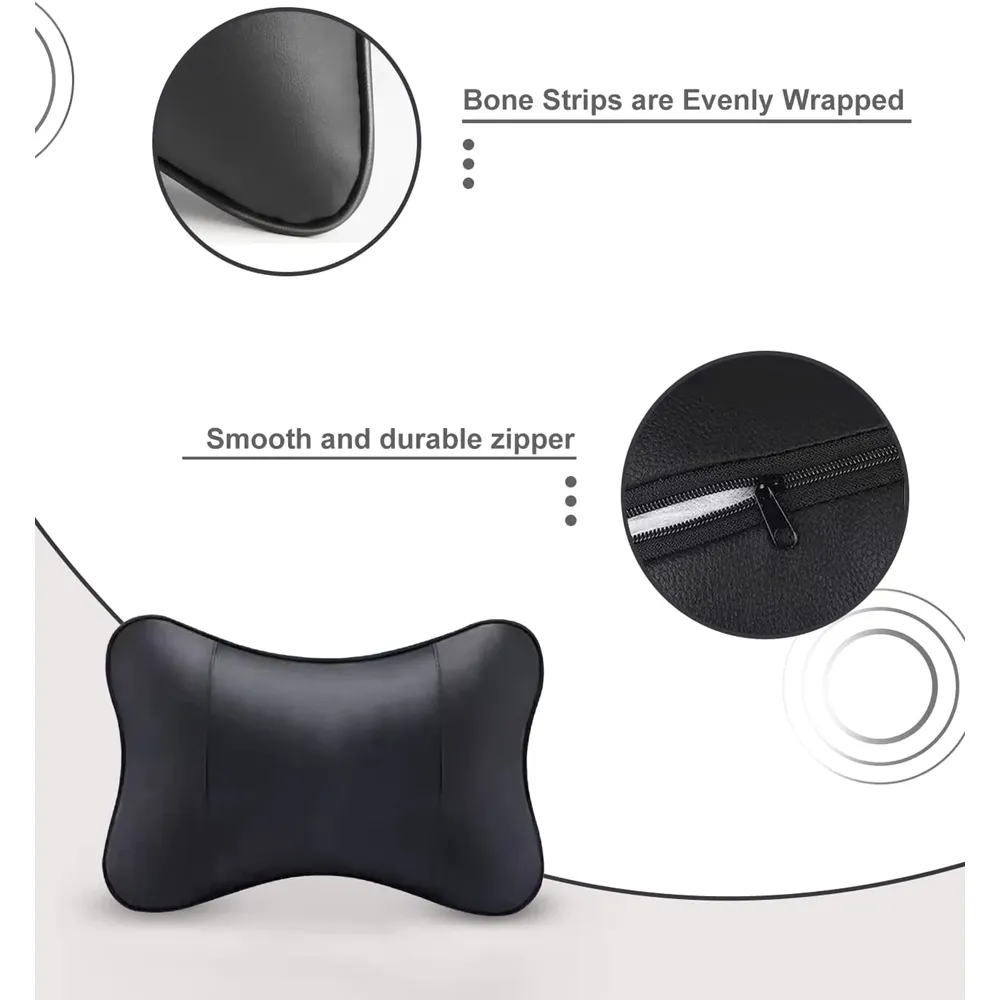 Custom Text For For Thickened Foam Car Neck Pillow, Compatible with All Cars, Soft Leather Headrest (2 Pieces) for Driving Home Office AC13990