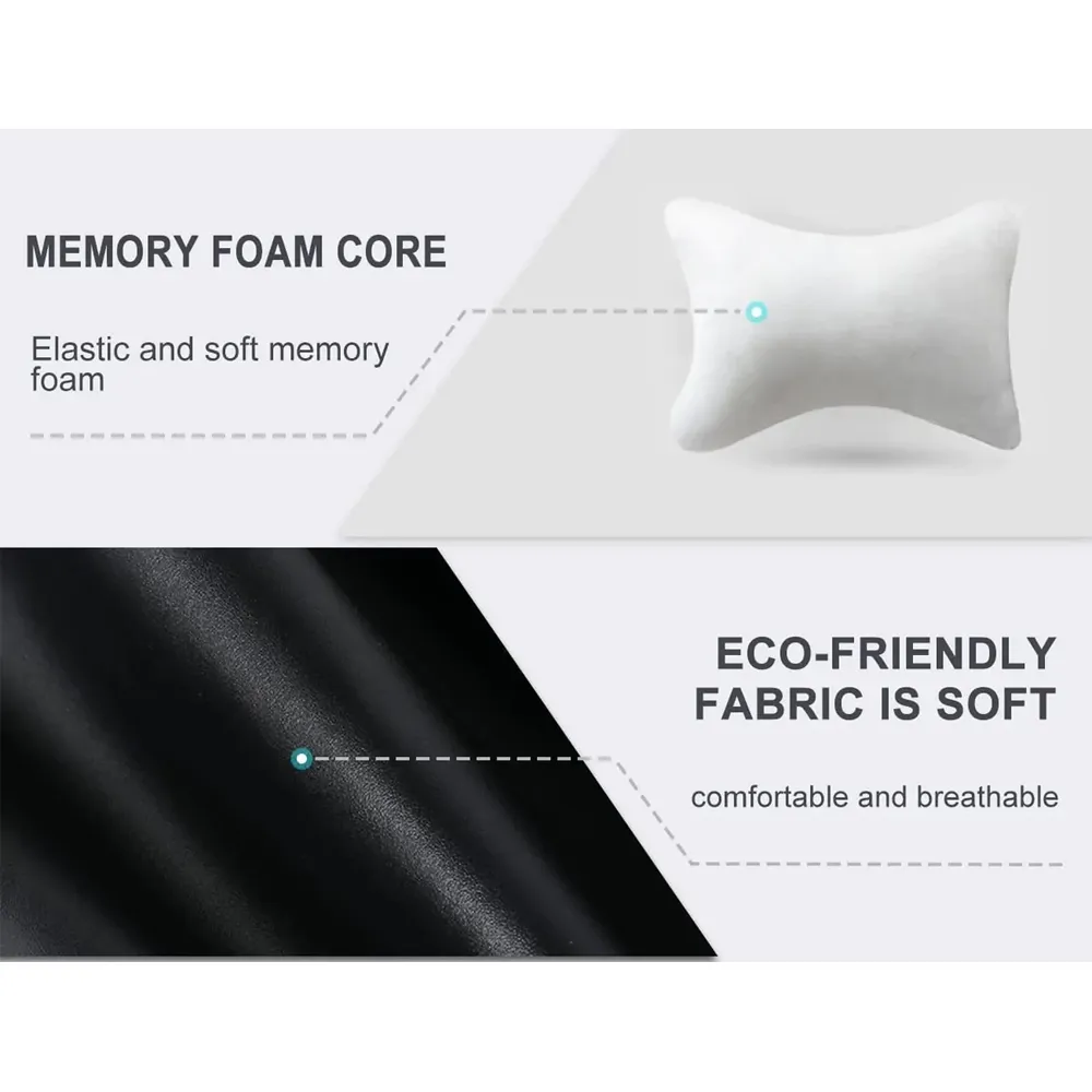 Custom Text For For Thickened Foam Car Neck Pillow, Compatible with All Cars, Soft Leather Headrest (2 Pieces) for Driving Home Office NS13990