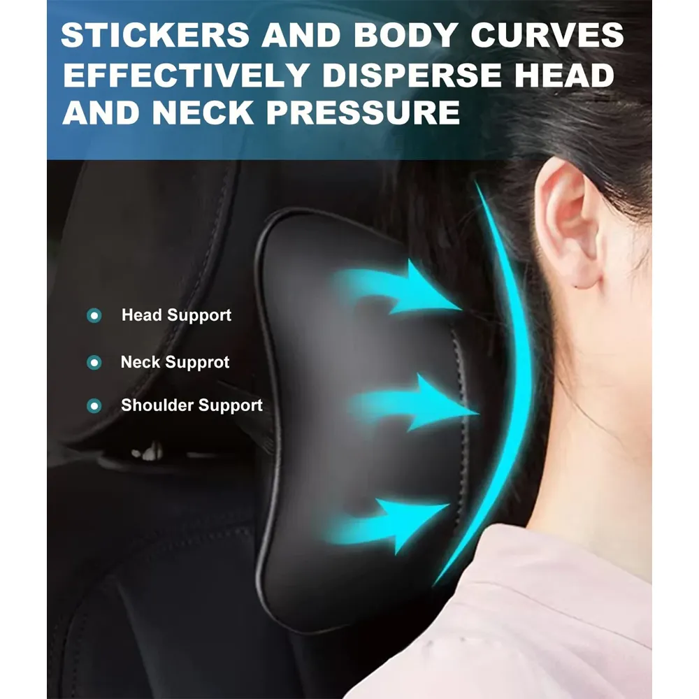 Custom Text For For Thickened Foam Car Neck Pillow, Compatible with All Cars, Soft Leather Headrest (2 Pieces) for Driving Home Office NS13990