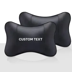 Custom Text For For Thickened Foam Car Neck Pillow, Compatible with All Cars, Soft Leather Headrest (2 Pieces) for Driving Home Office PU13990