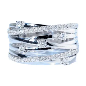 Diamond Multi-Layer Overlapping Cross Ring