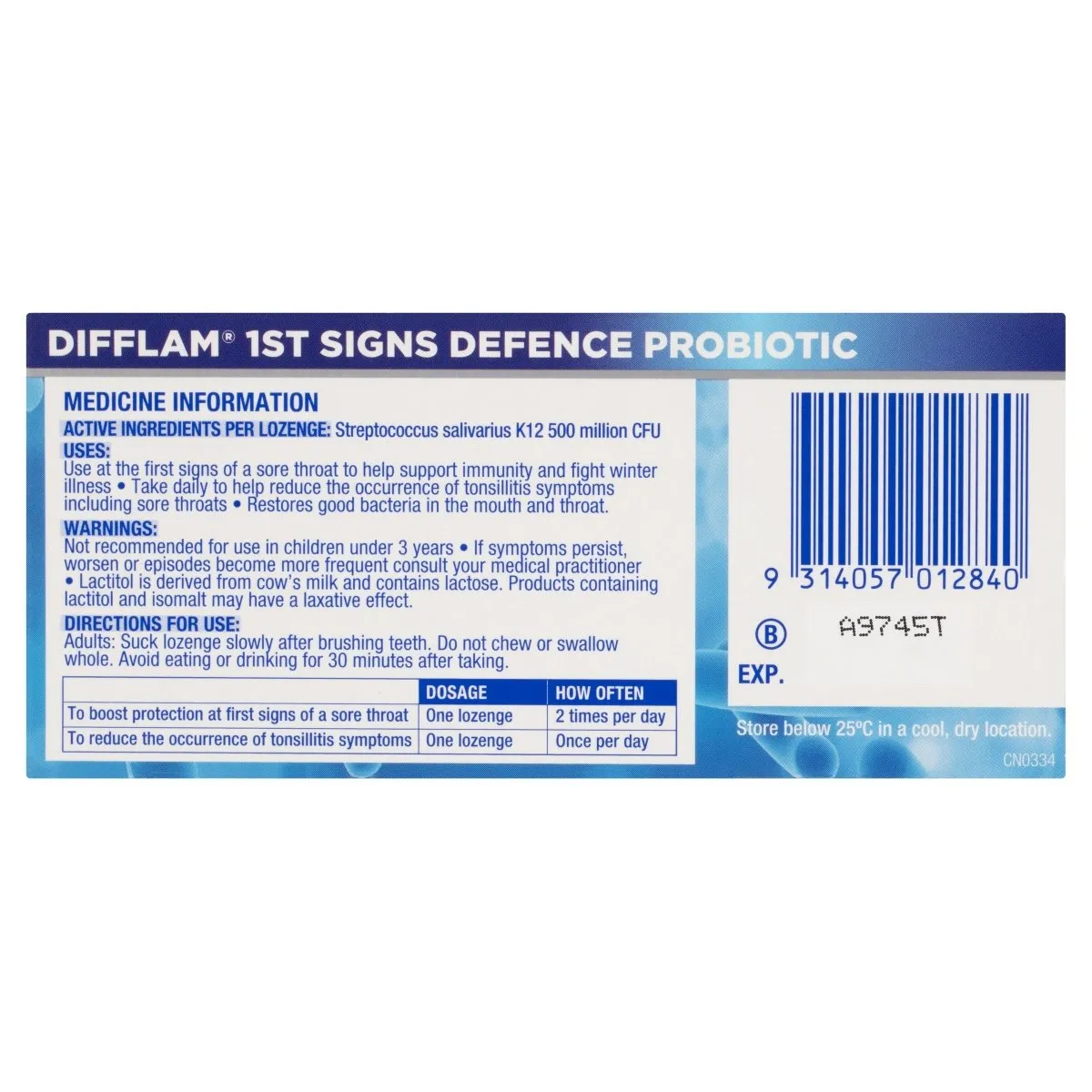 Difflam Probiotic 30 Lozenges