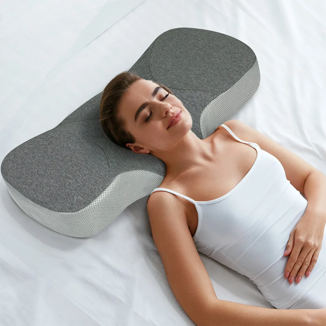 Dreamz Memory Foam Pillow Pillowcase Supprt Grey Rebound