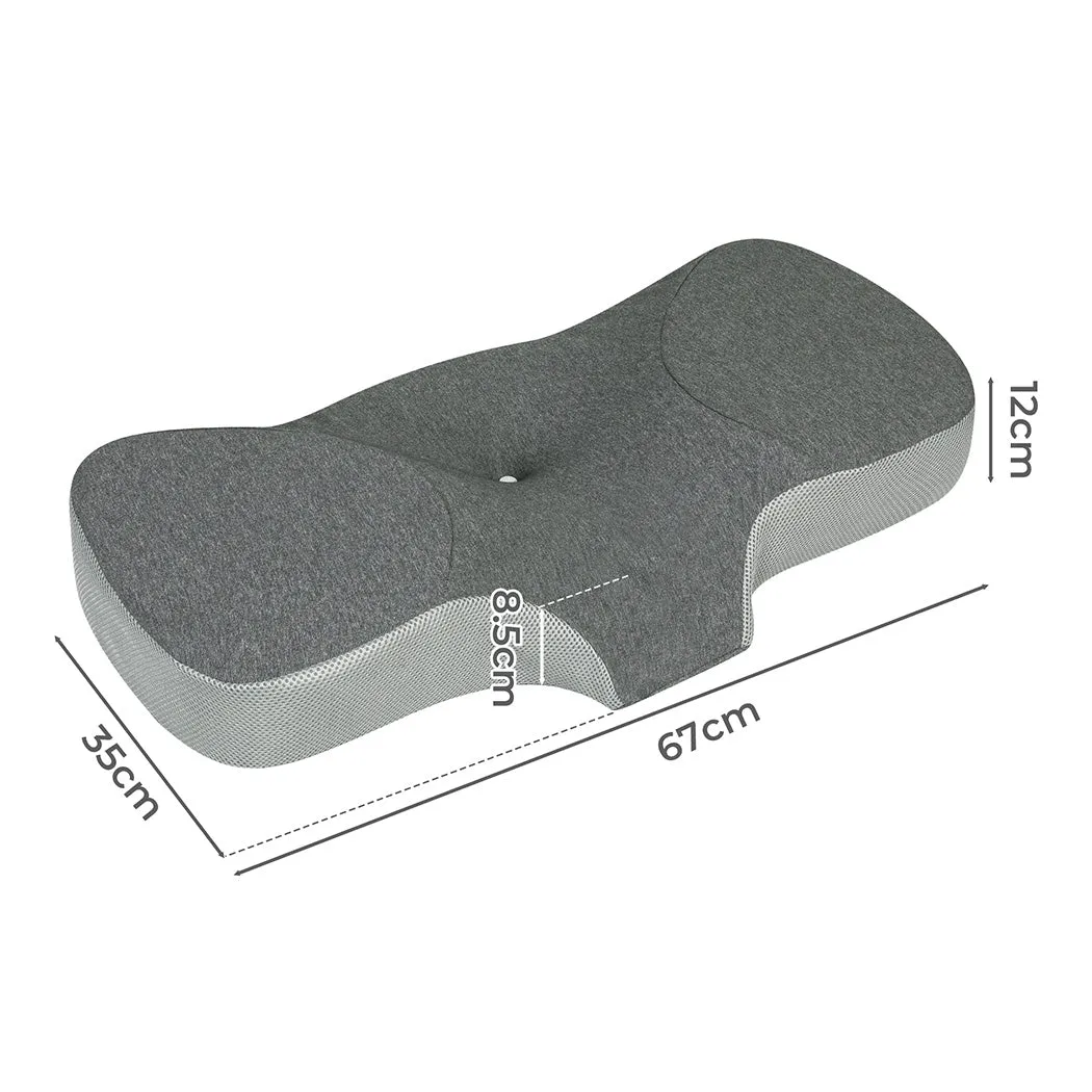 Dreamz Memory Foam Pillow Pillowcase Supprt Grey Rebound