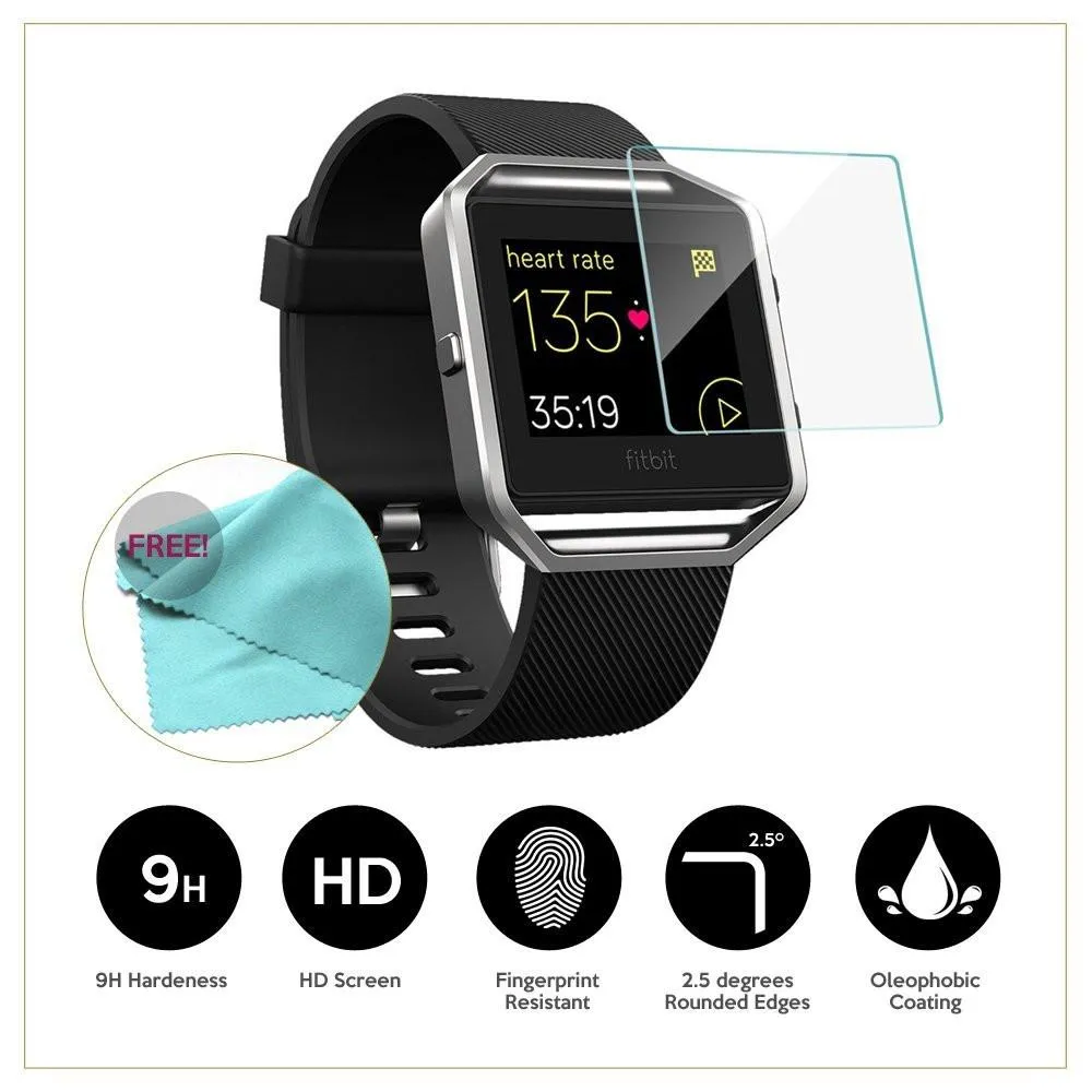 EXINOZ Fitbit Blaze Tempered Glass Screen Protector