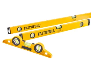 Faithfull 3 Piece Level Set (120cm, 60cm and 24cm Torpedo)