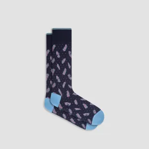 Feather Patterned Mid-Calf Socks