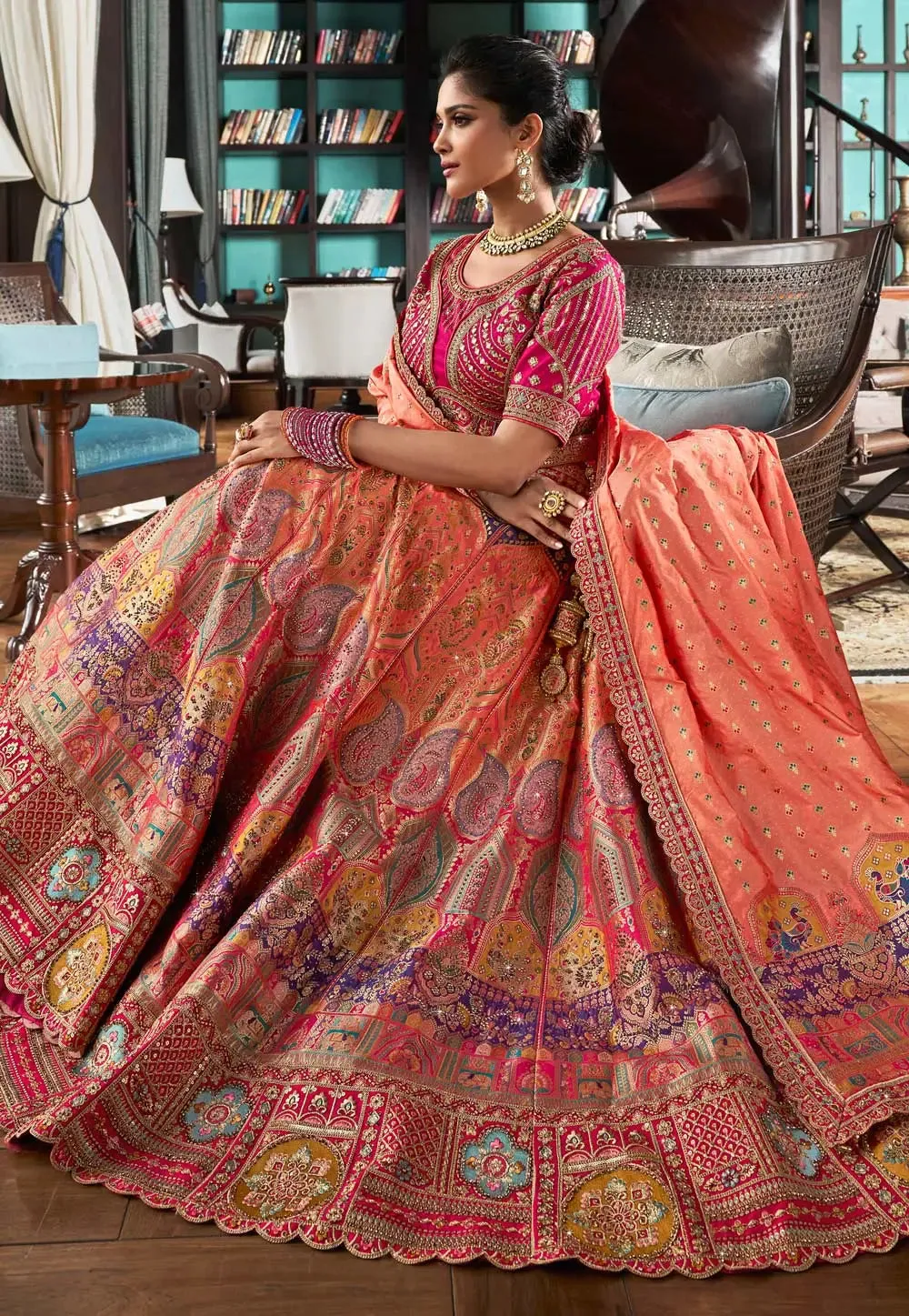 Festive Flair Multi-Hued Embroidered Lehenga Choli