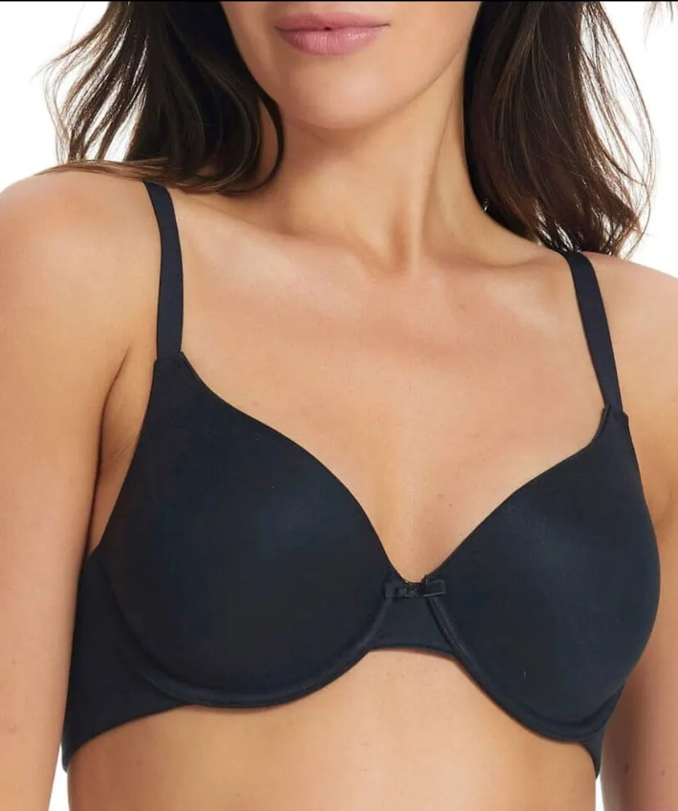 Finelines Memory Full Coverage T-Shirt Bra - Black