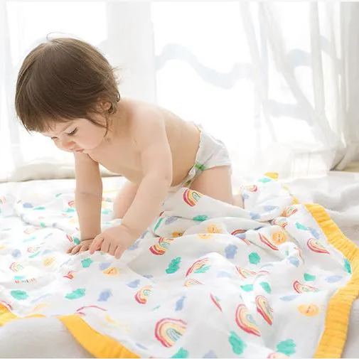 Four Layer Rainbow Bamboo Blanket