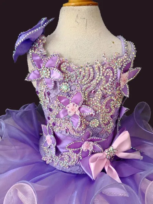 Glitz Beaded Bodice Lilac Little Baby/Infant Cupcake Pageant Dress