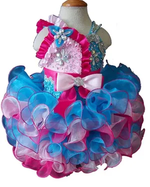 Glitz Beaded Bodice Little Girl/Baby Miss/Toddler Pageant Dress
