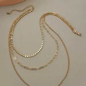 Gold Multi Layer Chain Necklace