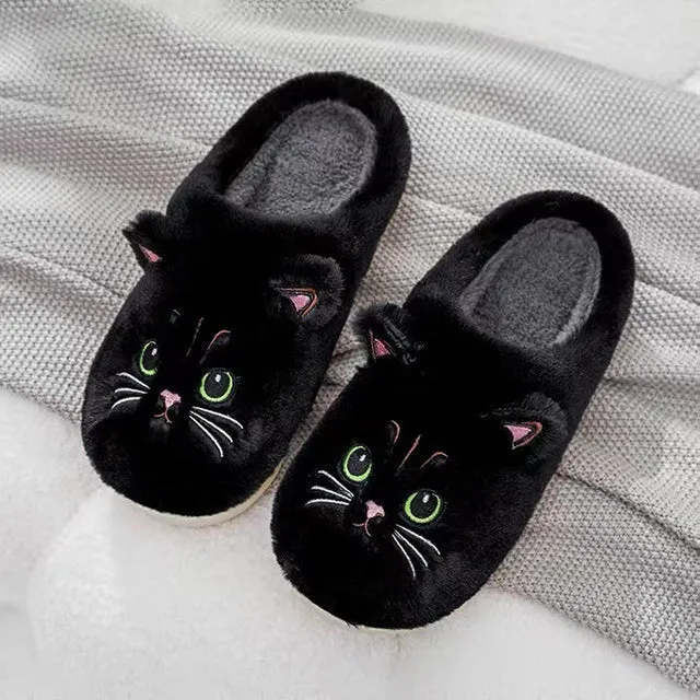 GS Cat Slide | Schattige warme pantoffels met katten print voor dames