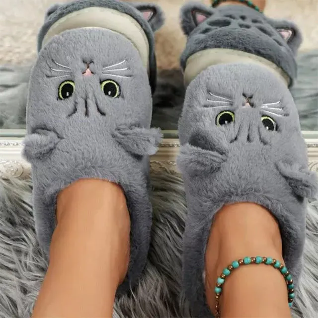 GS Cat Slide | Schattige warme pantoffels met katten print voor dames