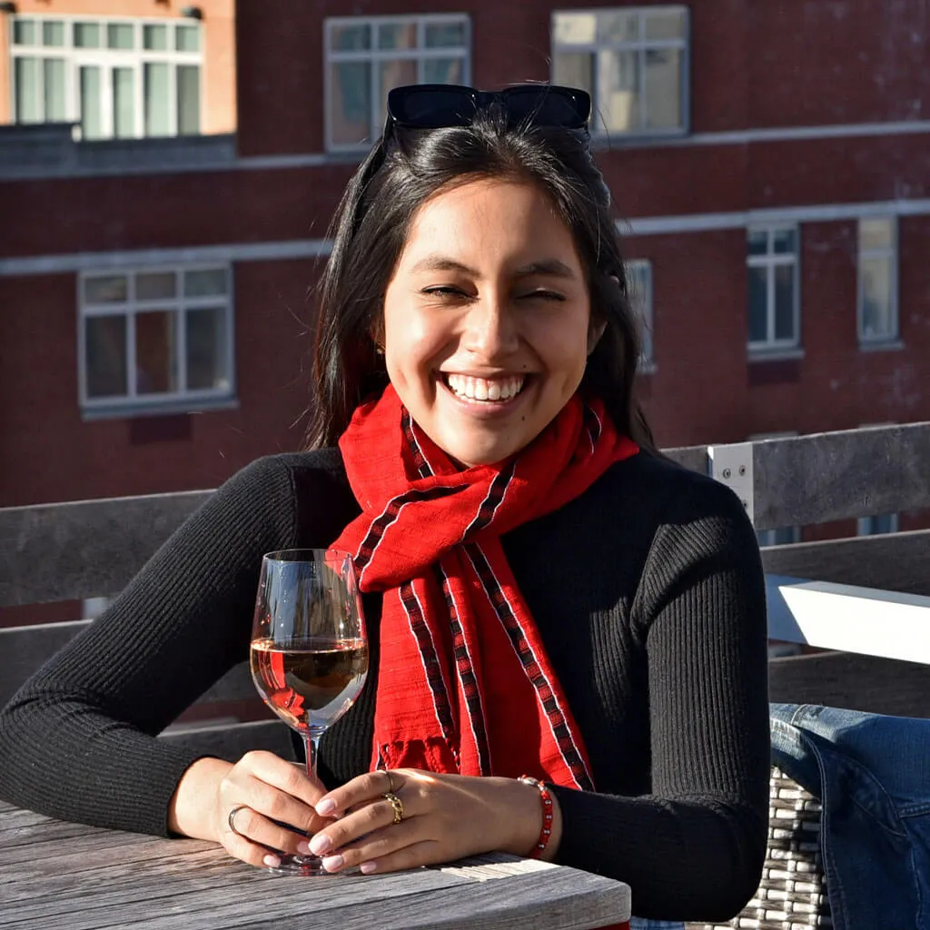 Hand Woven Fringed Scarf | Cajola Red Stripe