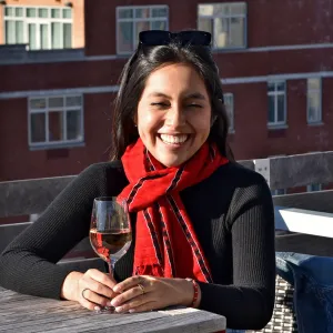Hand Woven Fringed Scarf | Cajola Red Stripe