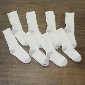Hanes Women's Cushioned 8pk Crew Athletic Socks 5-9 683/10 White 5-9
