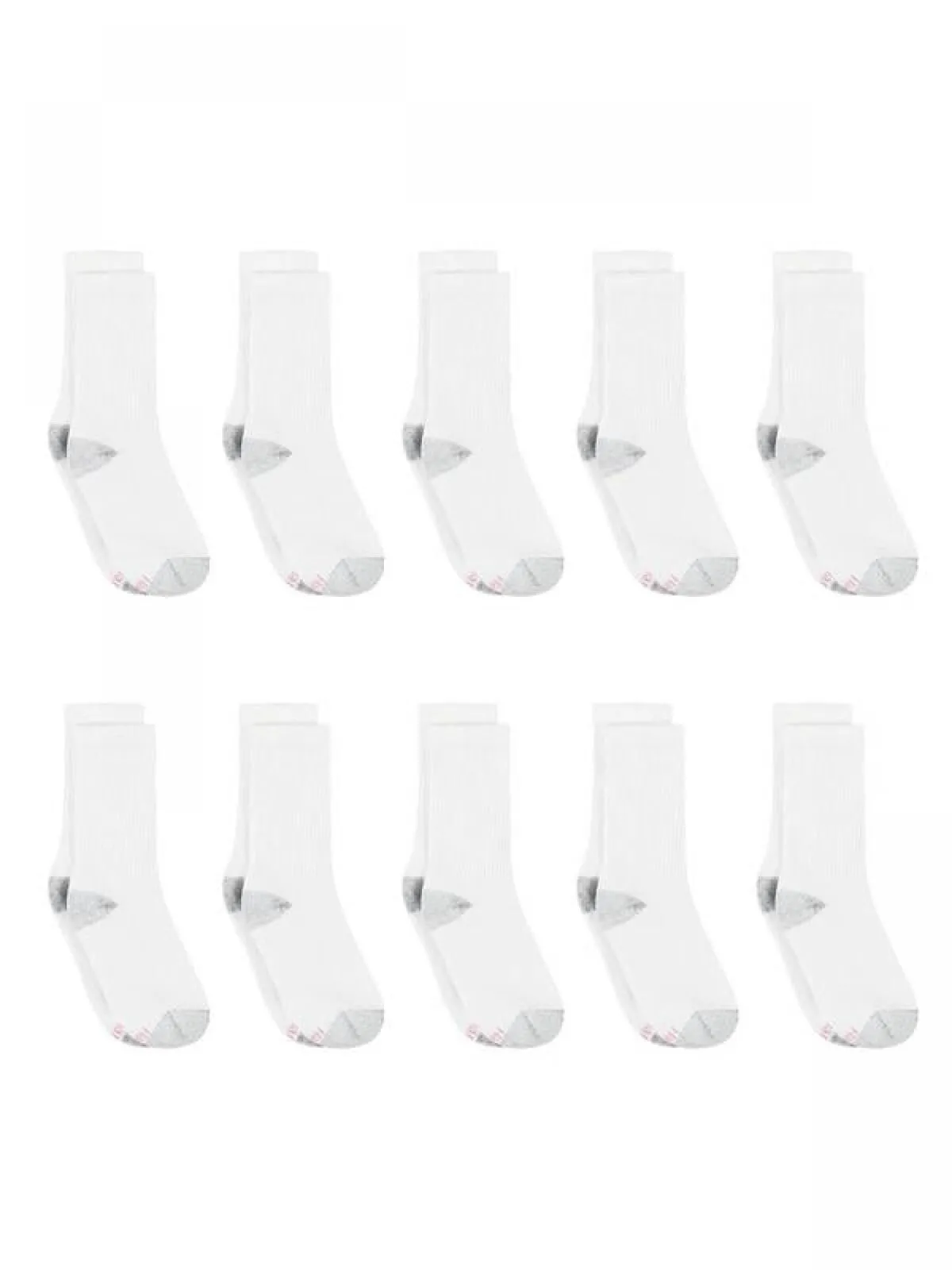 Hanes Women's Cushioned 8pk Crew Athletic Socks 5-9 683/10 White 5-9