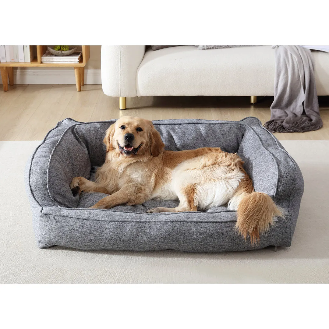 Hartz Bolster Pet Bed Tucker Murphy Pet™ Color: Drizzle Light Gray Size: Large (48" W x 37' D x 14" H)
