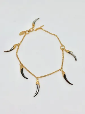 Heather Benjamin Grey Lip Multi Shard Bracelet