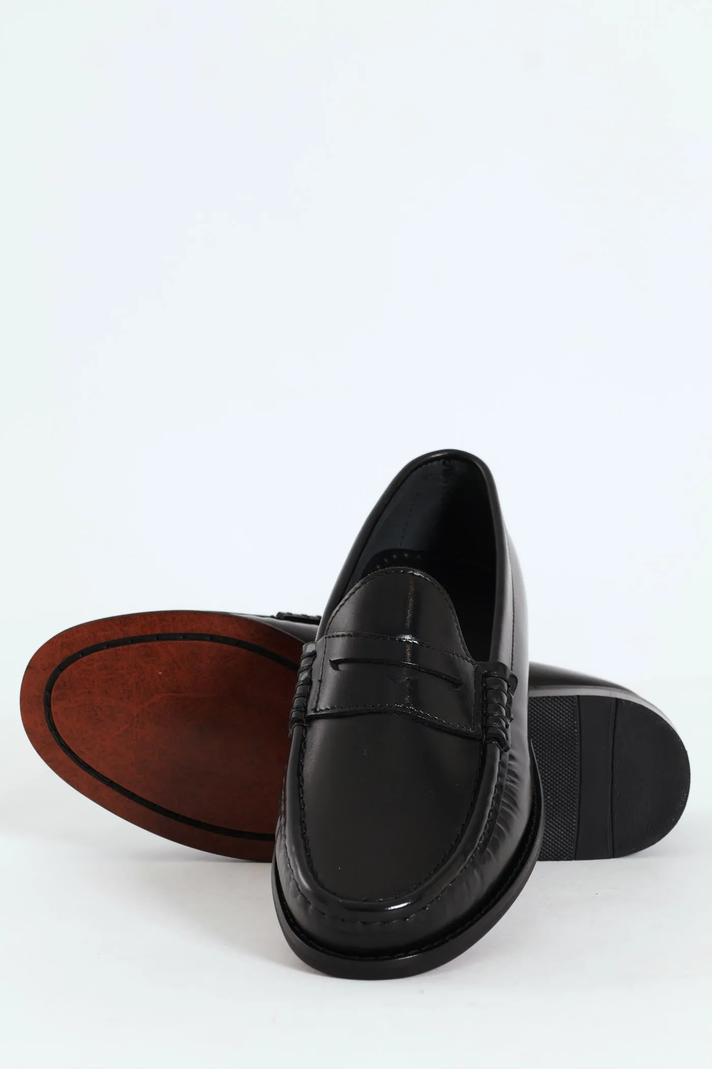 Hi Shine Penny Moccasin - Black