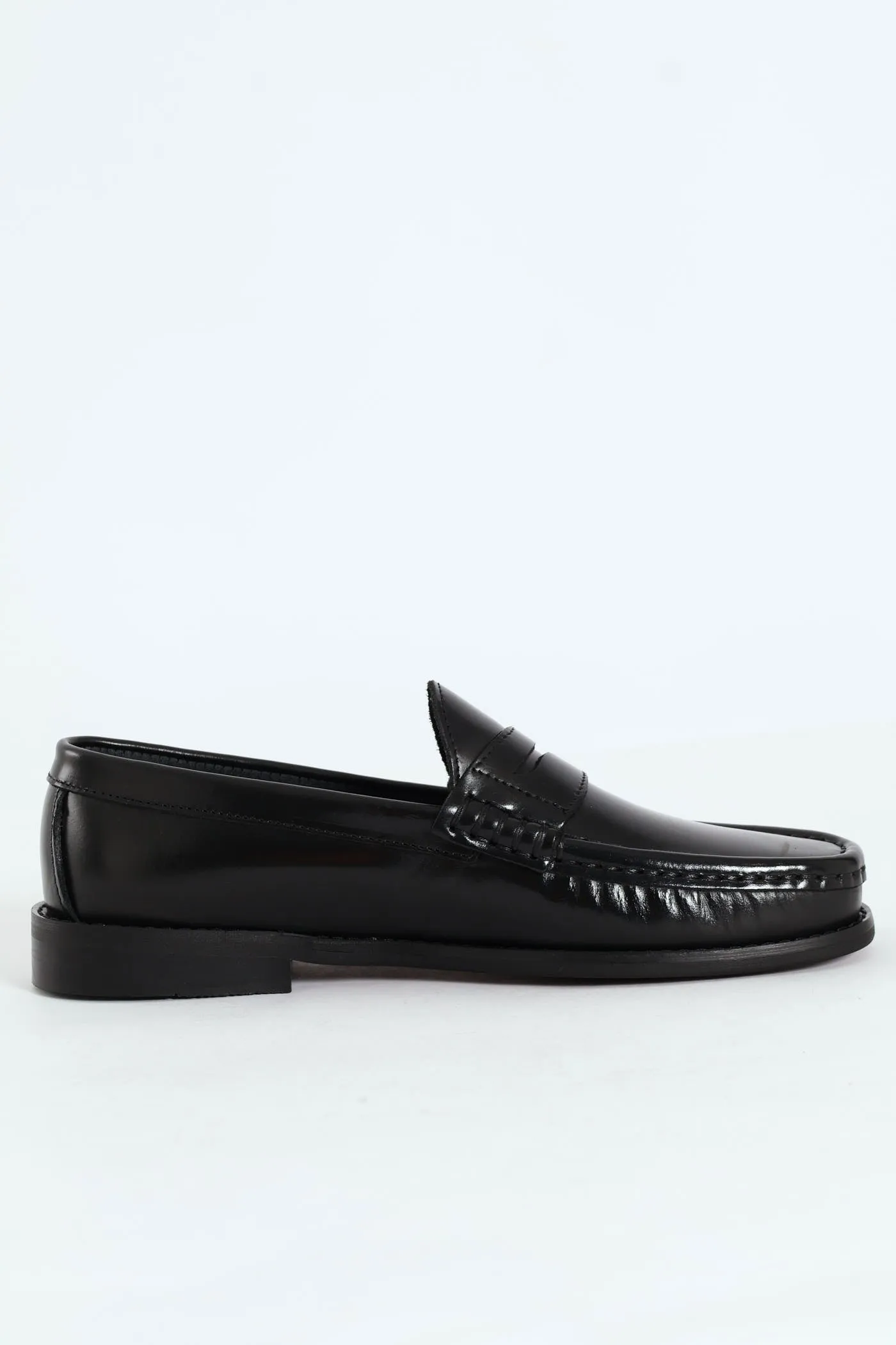 Hi Shine Penny Moccasin - Black