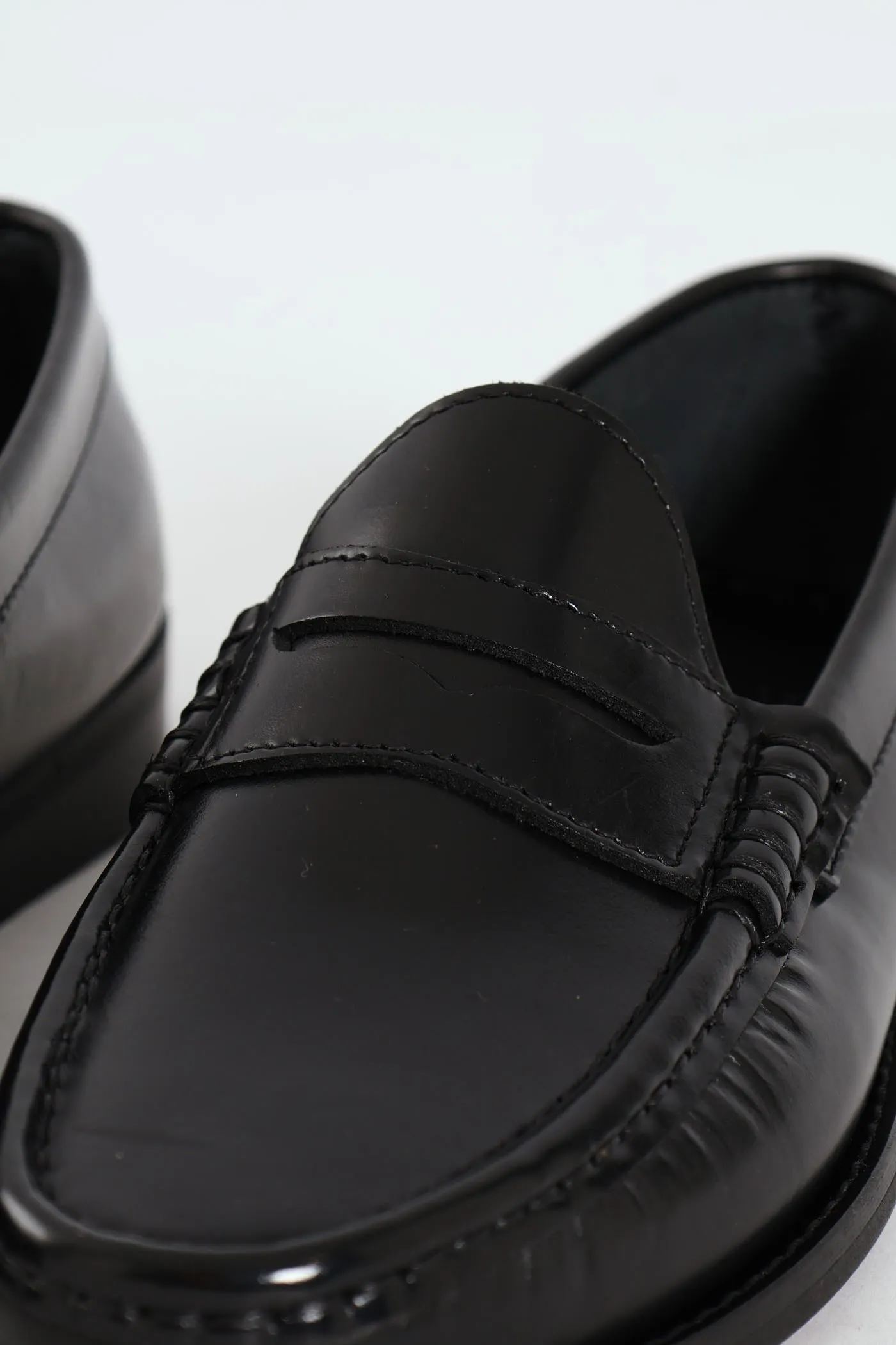 Hi Shine Penny Moccasin - Black