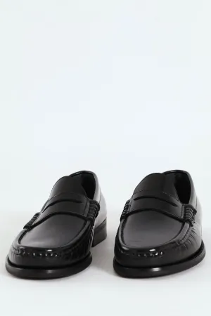 Hi Shine Penny Moccasin - Black