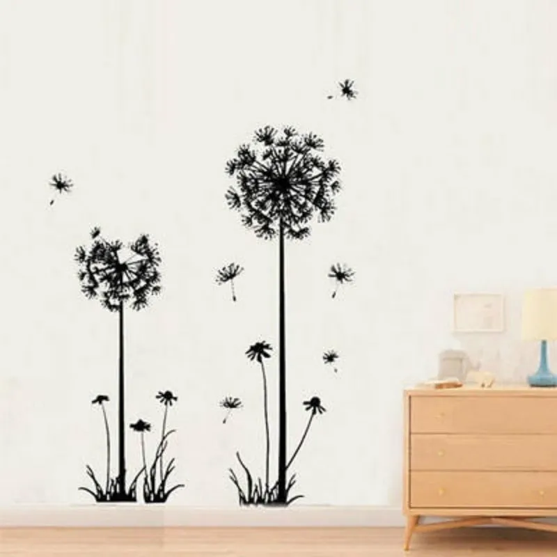 Hot Black Dandelion Wall Stickers