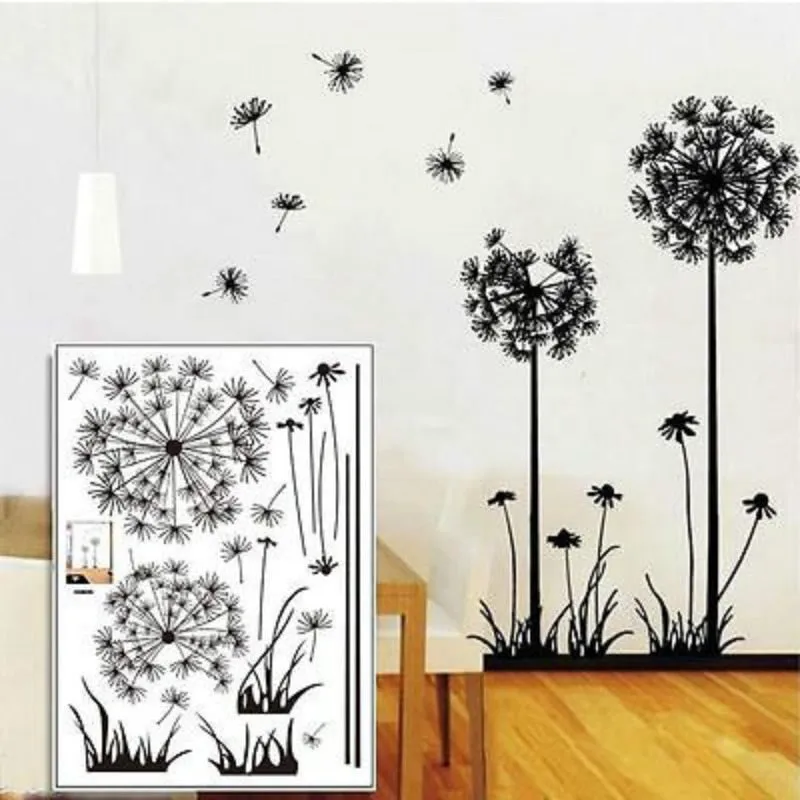 Hot Black Dandelion Wall Stickers