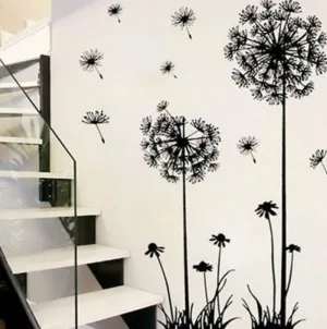 Hot Black Dandelion Wall Stickers