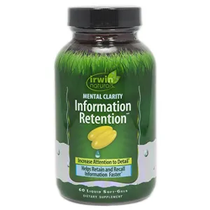 Irwin Naturals Mental Clarity Information Retention - 60 Liquid Soft-Gels - Helps Increase Attention to Detail & Retain and Recall Information Faster - 30 Total Servings
