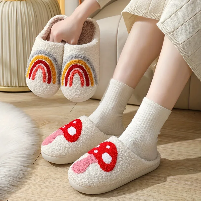 Isabelle - Hartspatroon Pluche Pantoffels, Warme Gezellige Slip-ons