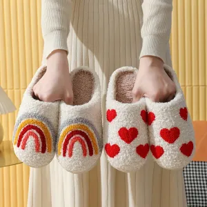 Isabelle - Hartspatroon Pluche Pantoffels, Warme Gezellige Slip-ons