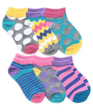 Jefferies 6pk Polka Dots & Stripes Low Cut Socks