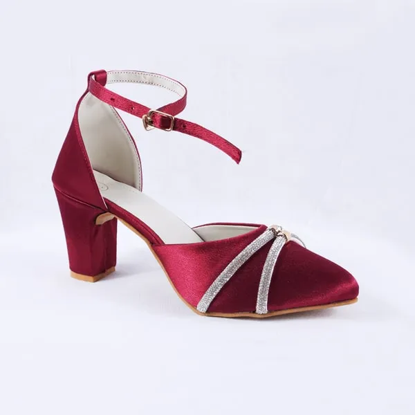 Joice Red Block Heels Pumps Heels Court Shoes