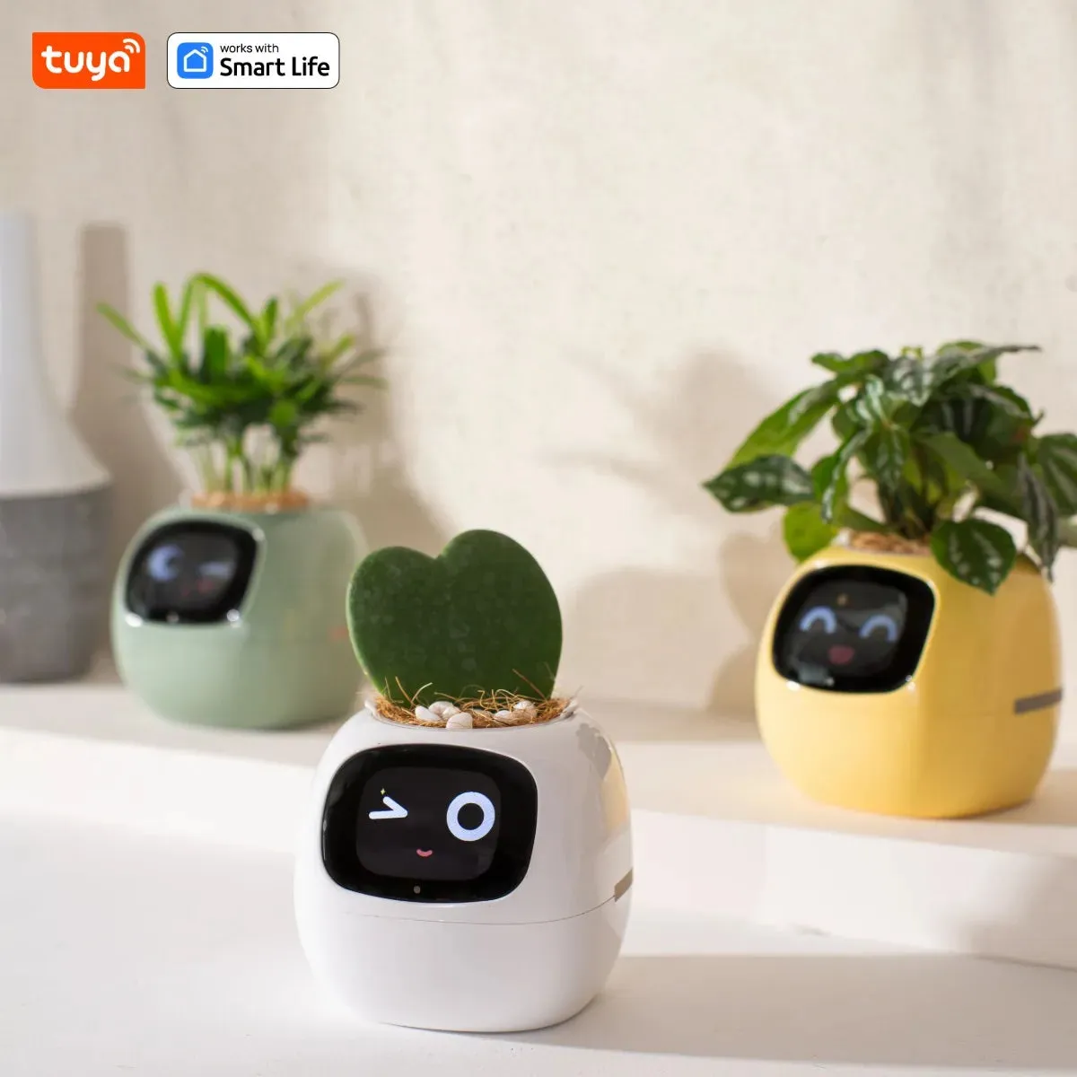 Kawaii Tuya Ivy Smart Planter 🌱✨ - 49 Adorable Expressions & 7 Smart Sensors for Effortless Plant Care! 🌼💖