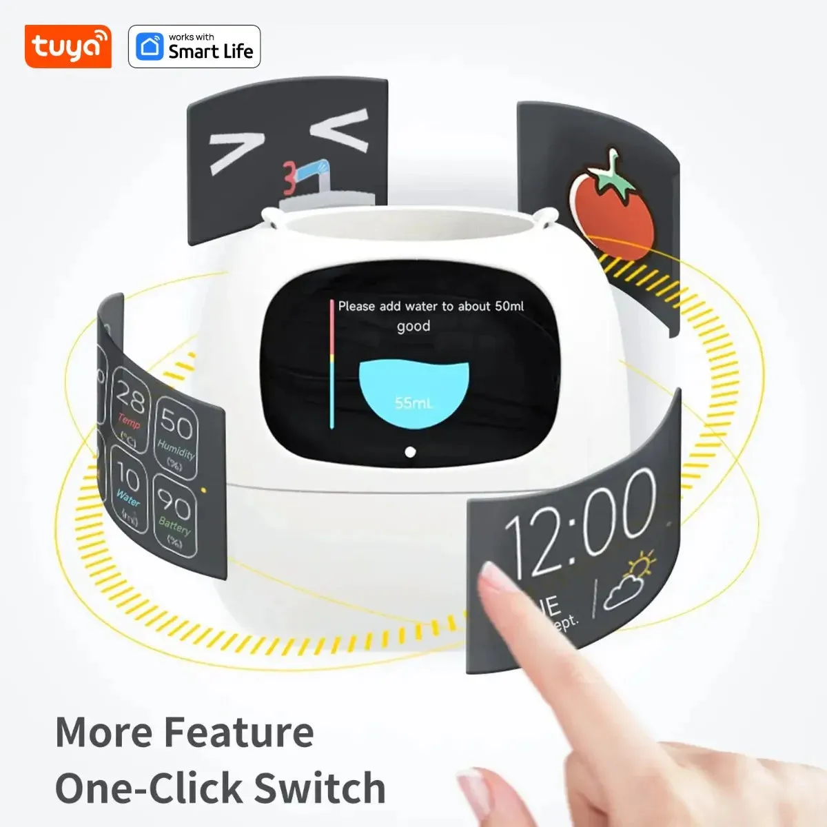 Kawaii Tuya Ivy Smart Planter 🌱✨ - 49 Adorable Expressions & 7 Smart Sensors for Effortless Plant Care! 🌼💖