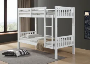 Kelling HD Bunk Bed (White) with Mattresses Bundle